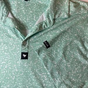 Bad Birdie Mint Patterned Polo Shirt
